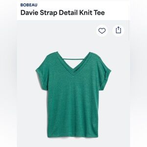 Bobeau Green Strap Detail Knit Tee